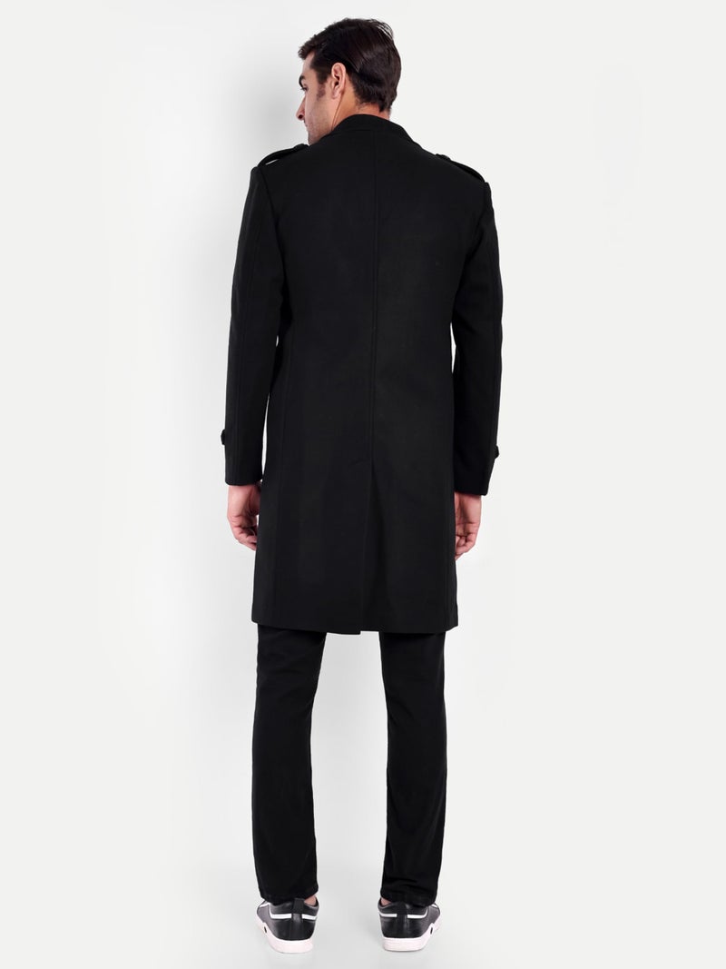 Matelco Wool Mens Winter Wear Long Trench Coat| Overcoat (2XL, Black) - Image 4