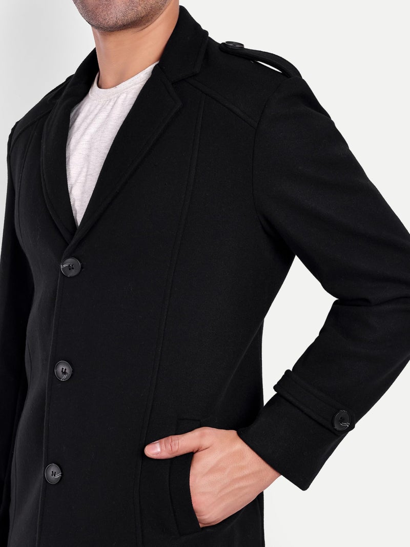 Matelco Wool Mens Winter Wear Long Trench Coat| Overcoat (2XL, Black) - Image 5