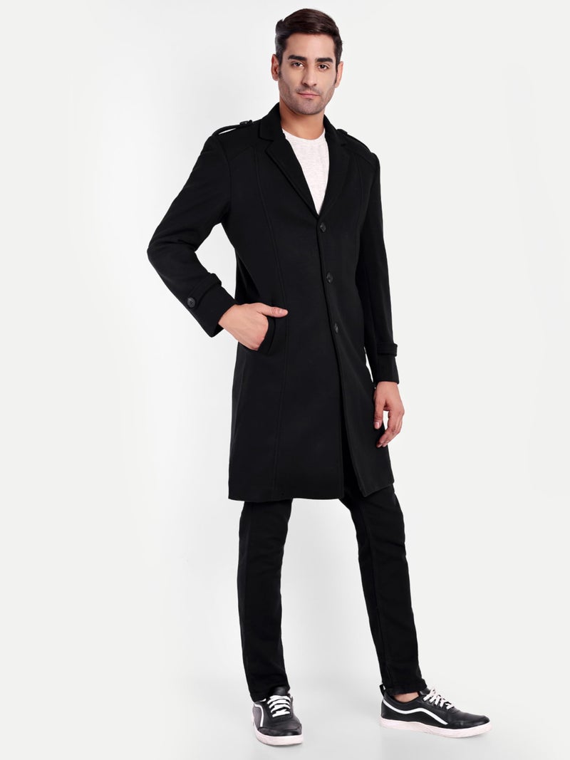 Matelco Wool Mens Winter Wear Long Trench Coat| Overcoat (2XL, Black) - Image 3