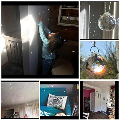 Petrichor Feng Shui Clear Crystal Ball Sun Catcher (40 MM, Clear) Window Hanging Ball for Good Luck & Prosperity - Hanging Home Deocration & Gifting, Crystal - Image 3