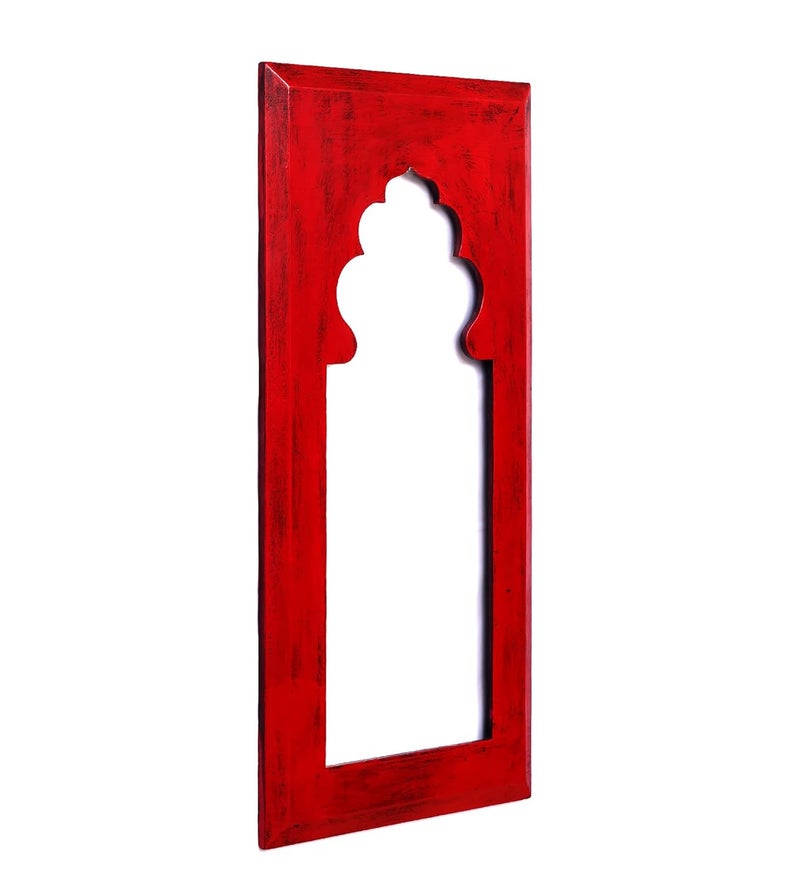 CRAFT TREE MDF Wall Hanging Carving Jharokha Frame in Red Colour - Image 4