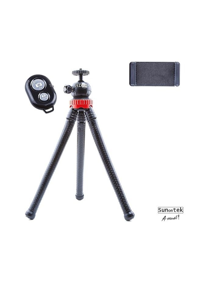 sunontek Smartphone Tripod, Universal Kickstand Camera Octopus Flexible, Bluetooth Remote Control, Stabilizer Tripod for Mobile Phone  - Image 4