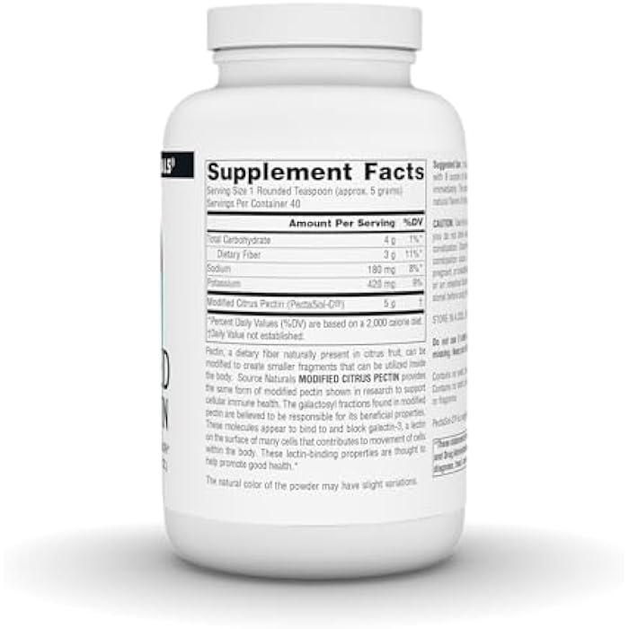 Source Naturals PectImmune™ Modified Citrus Pectin Powder for Cellular Immune Health, 200 Grams - Image 3