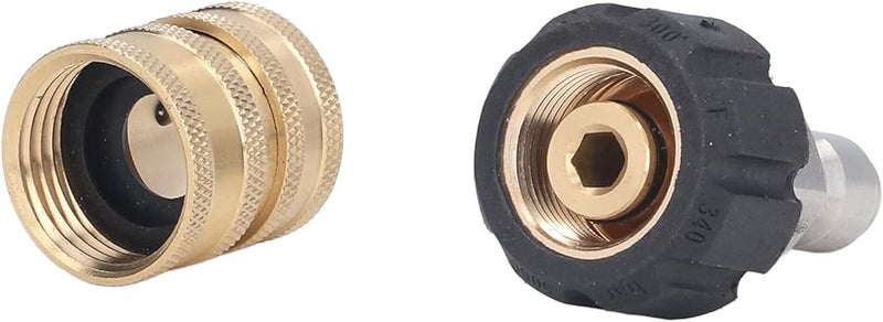 8 قطع من مجموعة محولات غسالة الضغط النحاسية ABS مع محور دوار M22 14 وقابس 3 8 بوصة لخرطوم الحديقة - Image 5