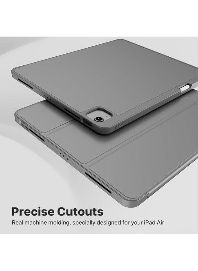 Generic متوافق مع حافظة iPad Air 13 بوصة (M2) 2024، غطاء ذكي بحامل ثلاثي الطي مع تنبيه تلقائي مع حامل قلم رصاص وظهر ناعم من مادة TPU لجهاز iPad Air 13 بوصة  - Image 4