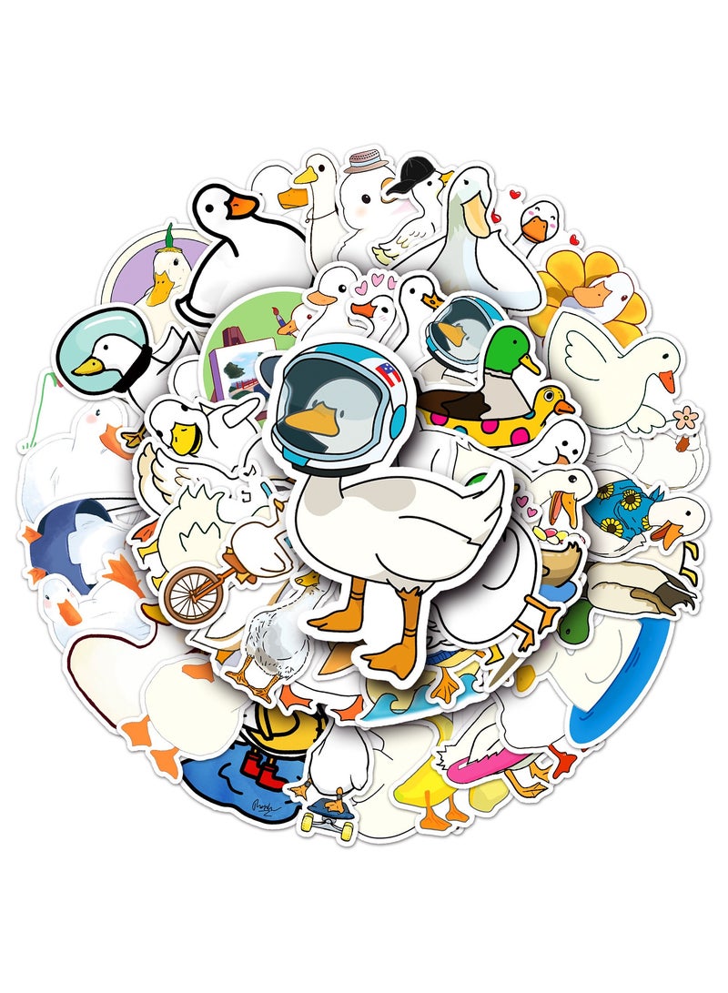 50Pcs Cartoon Duck Stickers for Teens Girls Boys Kids Lovely Waterproof Vinyl Stickers for Laptop Tablet Phone Water Bottle Bike Luggage Cup Computer Mug Cute Animals Decals Pack - Image 1