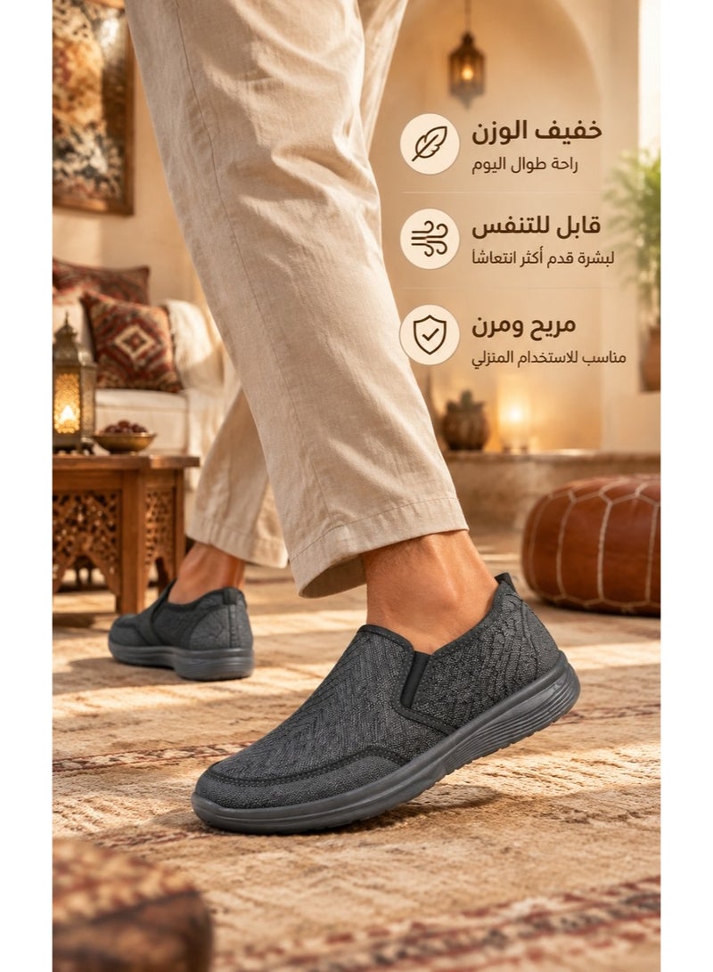 Amity Men's Slip-On Orthopedic Walking Shoes, Breathable Knit Mesh, Non-Slip - Image 4