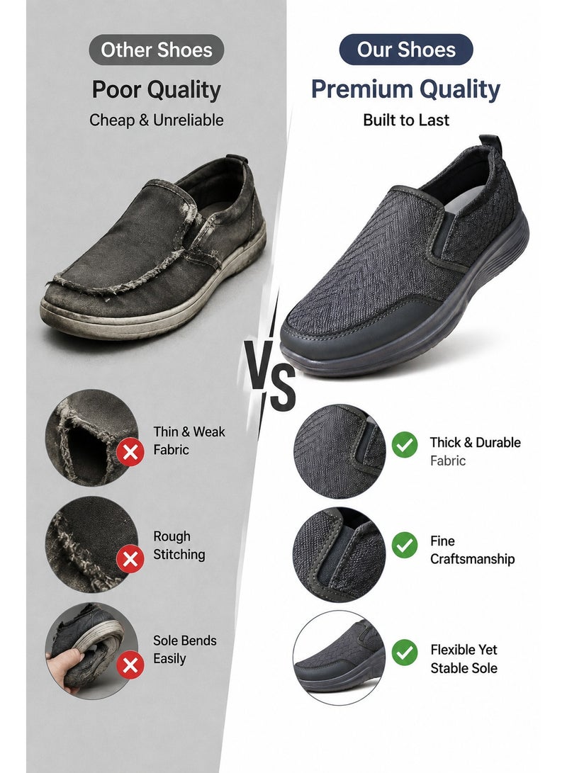 Amity Men's Slip-On Orthopedic Walking Shoes, Breathable Knit Mesh, Non-Slip - Image 5