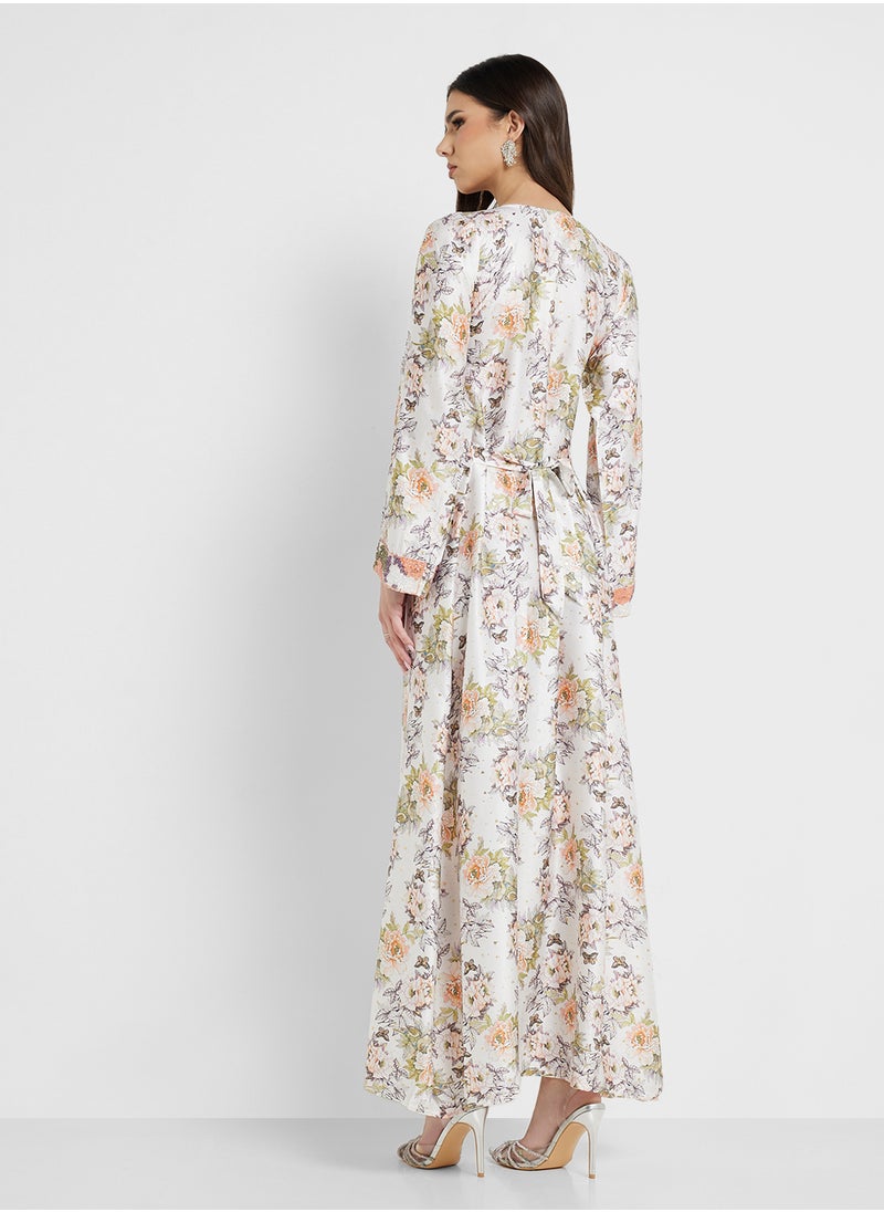 ARABIAN CLOSET Embellished Belted Jalabiya  - Image 2