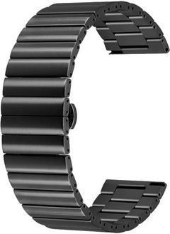 Generic 20mm Horizontal Stripes Metal Watch Band Compatible with Huawei Honor Watch ES Stainless Steel Quick Release Watch Band for Men Women 