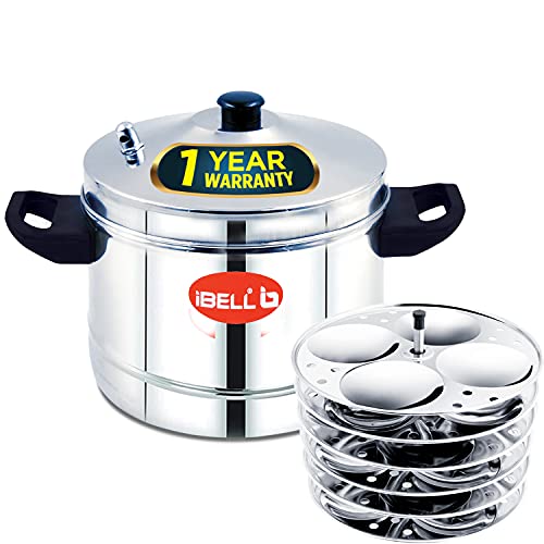 iBELL IBL6P24 Stainless Steel Induction and Gas Stove Base Idly Cooker, 6 Plates - 24 Idly, Silver - Image 3