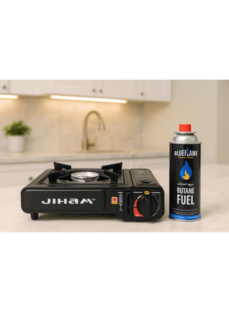 JIHAM Portable Camping Stove with Butane Gas Cartridge – Two-Way Connector, Compact Outdoor Cooking Stove for Camping, Hiking, Picnic, and Emergency Use - Image 4