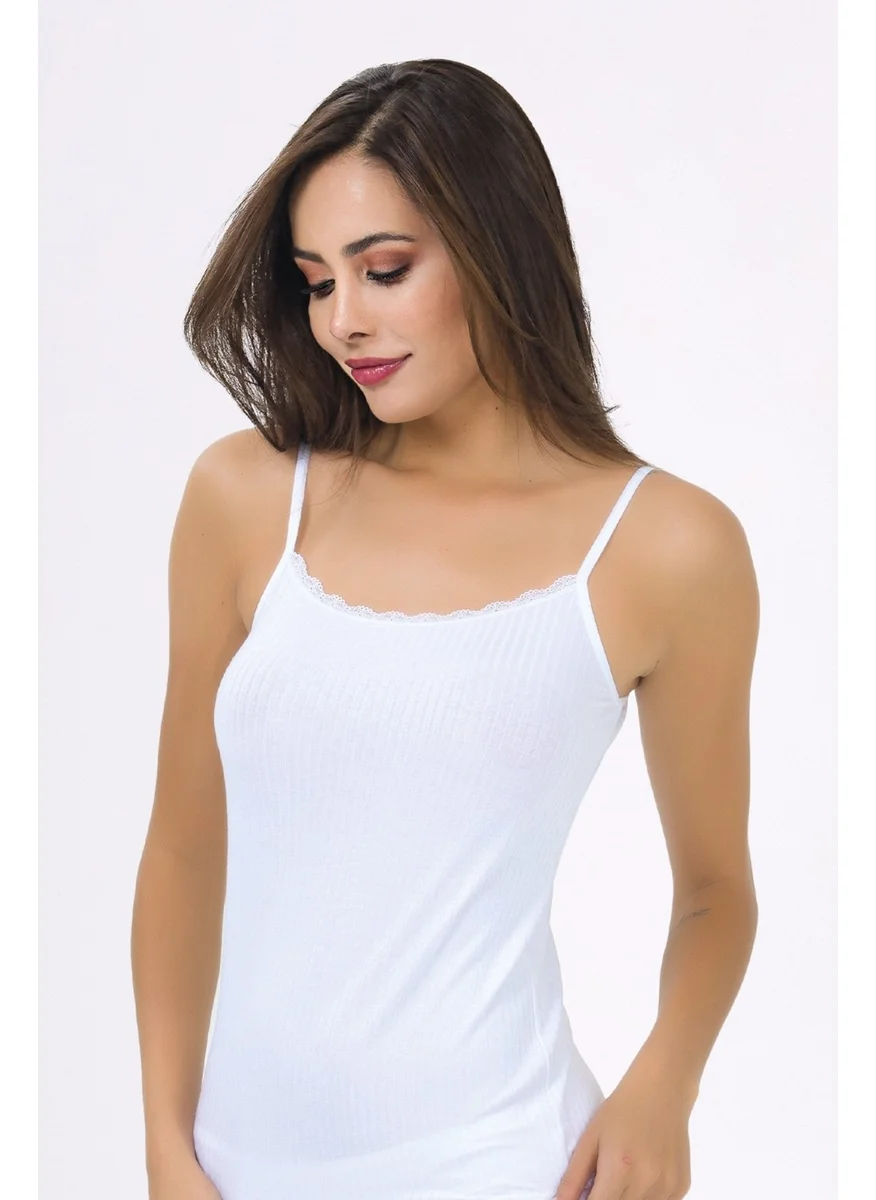 İlke İç Giyim İlke Underwear Women Derby Viscose Lace Rope Suspender Undershirt