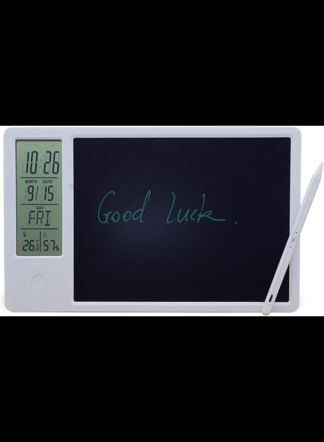 Electronic Digital Planner Tablet Calendar with Pen and Time&Day&Temperature&Humidity Display for Office Student Home Work (White)  - Image 1