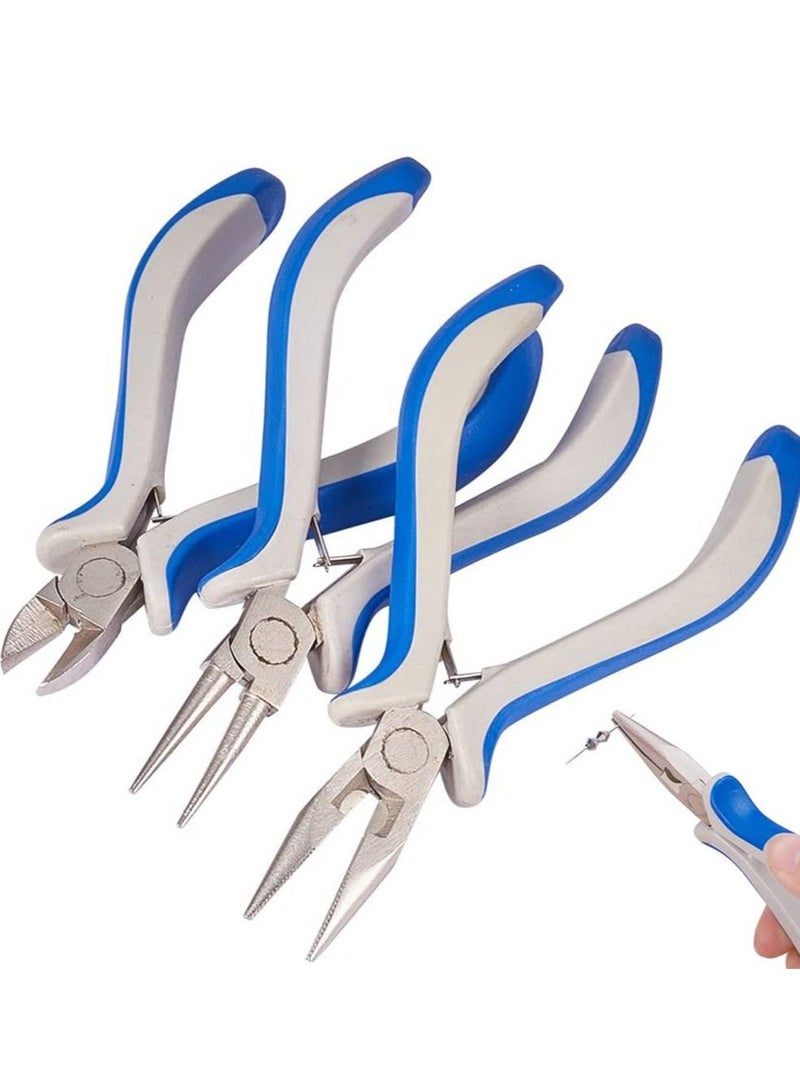 SYOSI Jewellery Pliers Set Long Needle Nose End Cutting Pliers, Combination Carbon Steel Mini Precision for Making DIY - Image 1