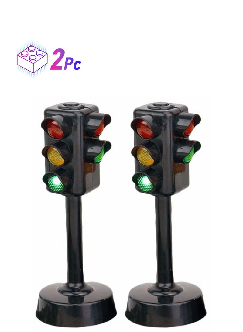 Kids Traffic Light Toy Traffic Signal Light Model Toys Early Education Playset for Kids Toddler (2 Pcs) - Image 1
