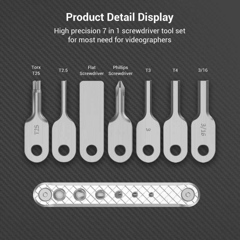 SMALLRIG Folding Tool Set with Screwdrivers and Hex Key Wrenches, Seven Functional Tools Included (Silver) - AAK2213D - Image 2