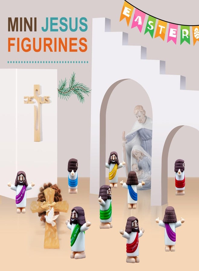 Seprochoo Little Jesus Figurines Mini Jesus Figures Pocket Jesus Religious Gifts for Easter Egg Stuffers Christmas Decorations (25, Multicolor) - Image 3