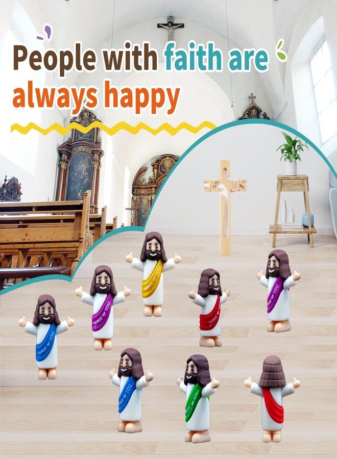 Seprochoo Little Jesus Figurines Mini Jesus Figures Pocket Jesus Religious Gifts for Easter Egg Stuffers Christmas Decorations (25, Multicolor) - Image 5