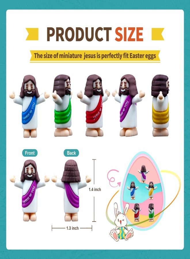Seprochoo Little Jesus Figurines Mini Jesus Figures Pocket Jesus Religious Gifts for Easter Egg Stuffers Christmas Decorations (25, Multicolor) - Image 2