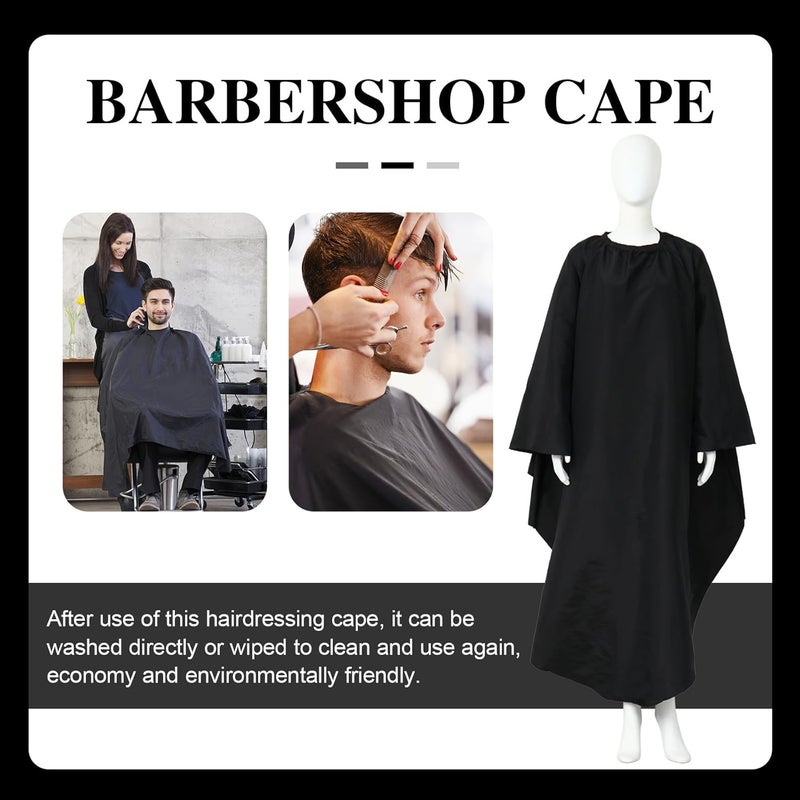 Hairdressing Gown with Sleeves Black Adult Salon Barber Cape Hair Cutting Cloak for Professional Haircutting and Styling - Image 5