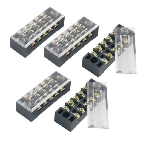 uxcell uxcell 5 Pcs Dual Row 5 Position Screw Terminal Strip 600V 15A  - Image 2