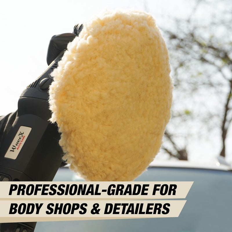 WAVEX Wool Polishing Pad 7 Inch | 100% Pure Wool Cutting Pad for Rotary Polishers | Heavy Cut for Oxidation, Scratches, Swirl Marks | Compatible with Compounds, Polishes and Cleaners - Image 3