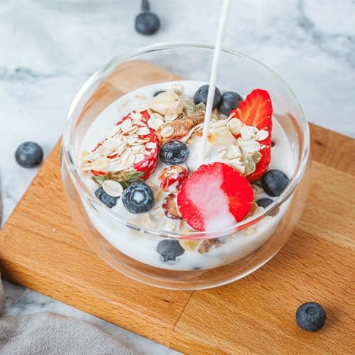 we3 Glass Cereal Bowl 300 ml | Clear Serving Salad Mixing Bowl | Microwave Freezer Safe | 10 cm Mouth | Pack of 1 - Image 5