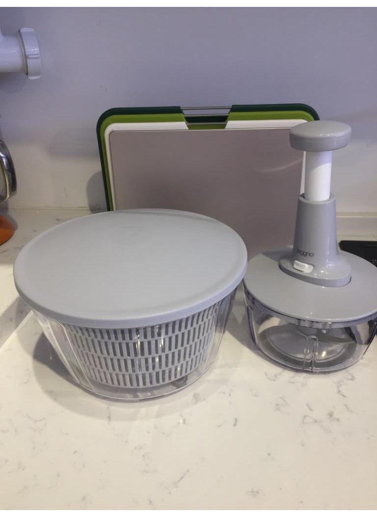 Leggno Pratico Salad Spinner and Hand Grater Set - Gray  - Image 4