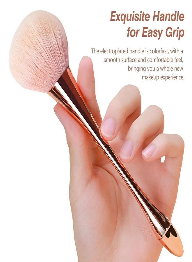 Aternal Face Powder Brush - Pack of 2 Ultra-Soft Synthetic Makeup Brushes for Foundation, Blush, Contour & Buffing - High-Density Bristles, Rose Gold, Suitable for All Skin Types - Image 4