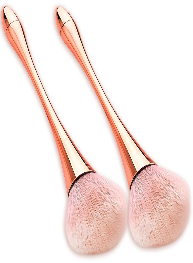 Aternal Face Powder Brush - Pack of 2 Ultra-Soft Synthetic Makeup Brushes for Foundation, Blush, Contour & Buffing - High-Density Bristles, Rose Gold, Suitable for All Skin Types - Image 1