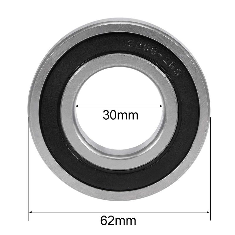 uxcell 6206-2RS Ball Bearing 30x62x16mm Double Sealed ABEC-3 Bearings 2pcs - Image 4