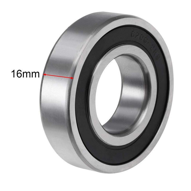 uxcell 6206-2RS Ball Bearing 30x62x16mm Double Sealed ABEC-3 Bearings 2pcs - Image 3