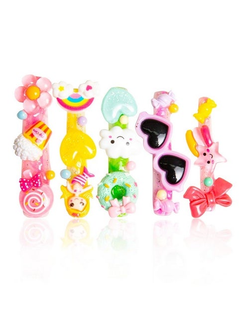 Press On Nails Candy Junk | Handmade With Full Covered Crystals | Reusable Fake Nails | Square Xl 2.68In | H55-S