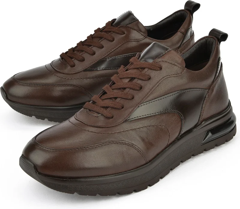 زيا Men's Leather Sneakers 1431024Z5400 Brown
