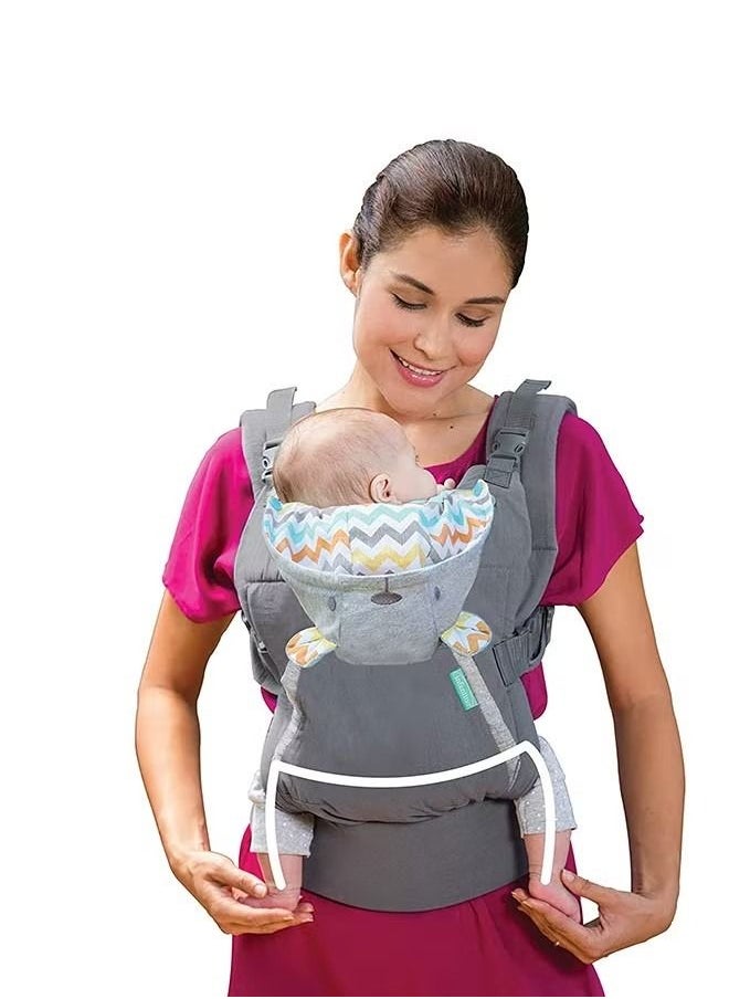 Gonice Cuddle Up Ergonomic Hoodie Baby Carrier With Removable Canopy, Grey  - Image 4