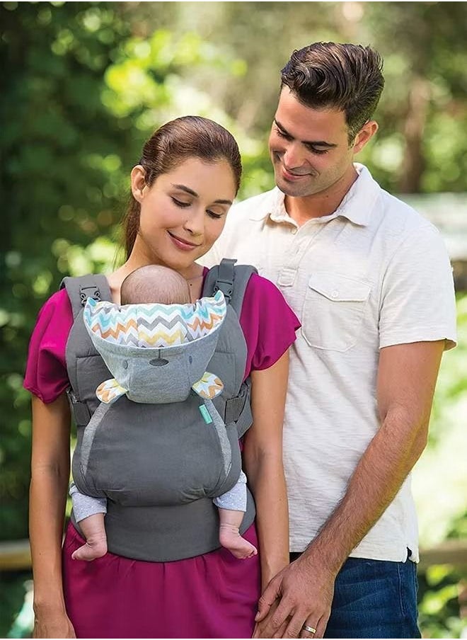 Gonice Cuddle Up Ergonomic Hoodie Baby Carrier With Removable Canopy, Grey  - Image 5