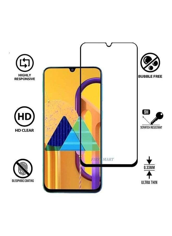 بورتوني واقي شاشة من الزجاج المقوى لهاتف Samsung Galaxy M30s / M30 / M31 / M21 / A30 / A30s / A50 / A50s شفاف / أسود  - Image 2