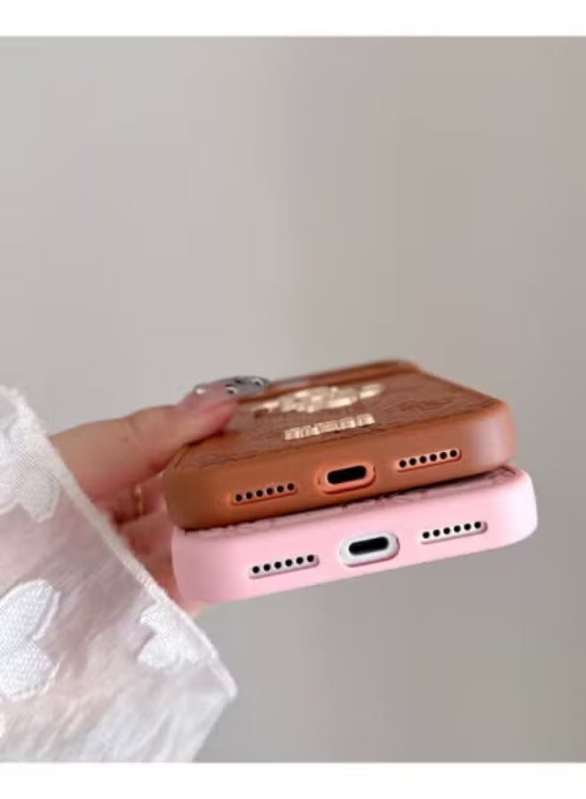 GUESS IPhone cover, with a logo and a leather design approved by the global brand Guess Guess quilted leather phone case Various models-Orange - Image 5