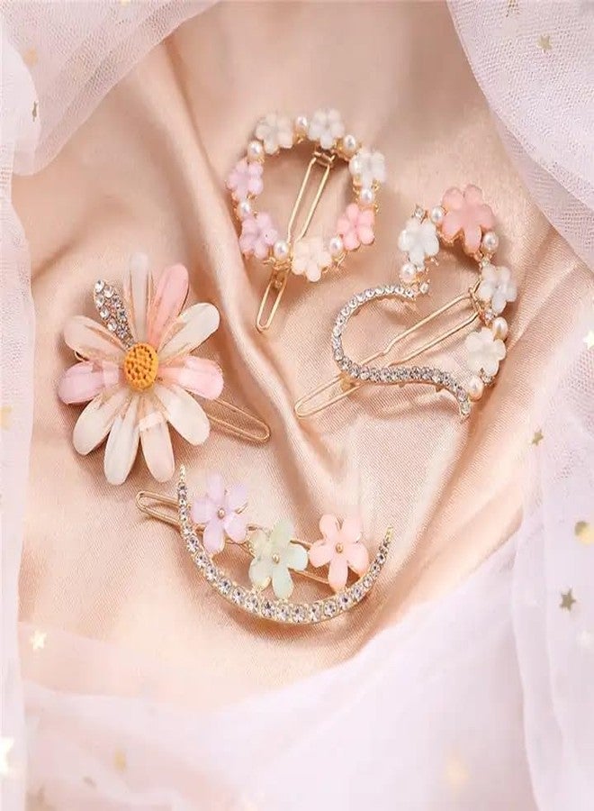 Xariya Pearl Hair Clips for Women, Korean Hair Accessories for Women, Fancy Hair Clips, Stylish Hair Pins for Women, Hair Accessories for Girls, Metal Clips for Hair (Flower Pearl) - Image 1