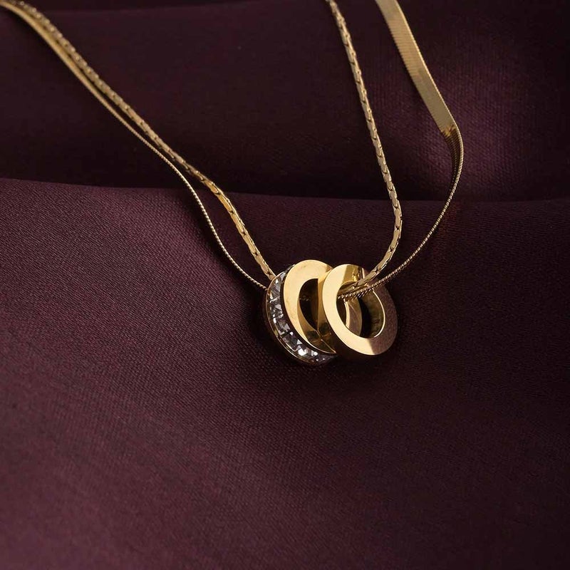 PALMONAS Gilded Layered Necklace for Women | 18K Gold Plated, Waterproof & Anti-Tarnish - Image 2