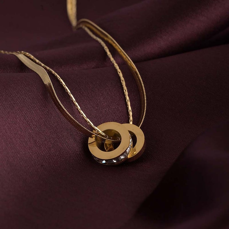 PALMONAS Gilded Layered Necklace for Women | 18K Gold Plated, Waterproof & Anti-Tarnish - Image 4