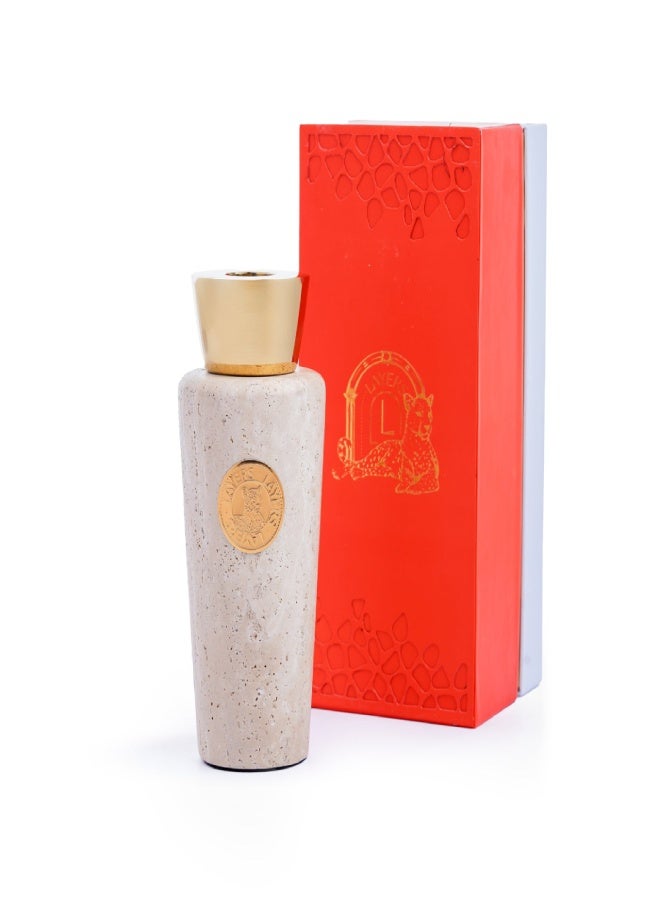 Layers (Beige Travertine) Reed Diffuser Bottle – Natural Marble & Iron – 12 Reed Sticks Included - Image 3