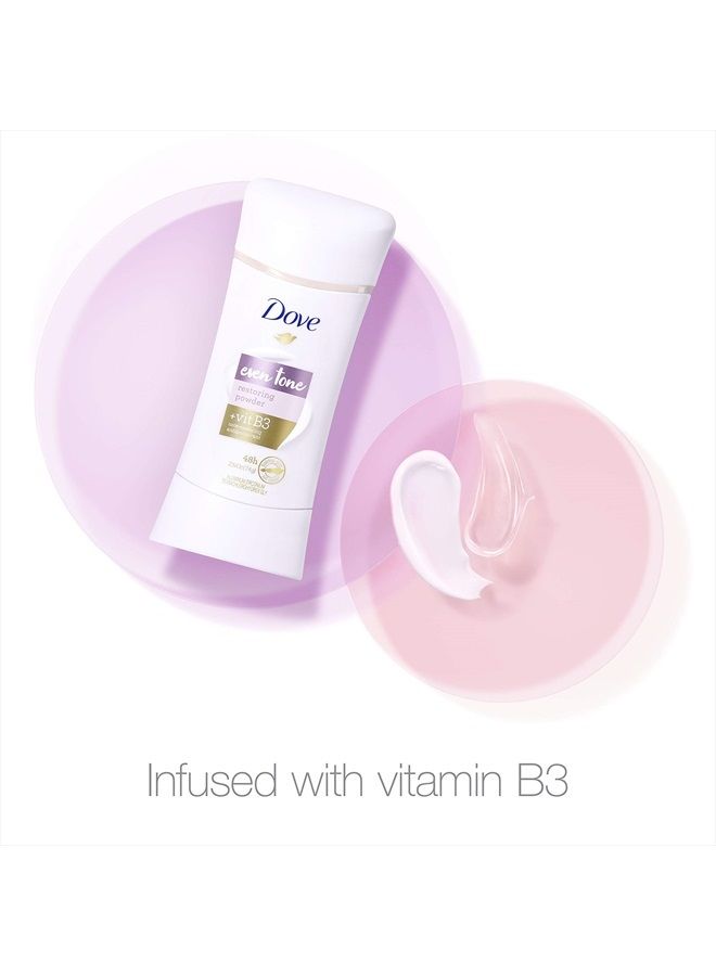 Dove مزيل العرق Even Tone المضاد للتعرق للبشرة غير المتجانسة، بودرة استعادة اللون، مانع العرق لشعور بالانتعاش طوال اليوم، 2.6 أونصة، 3 قطع - Image 5