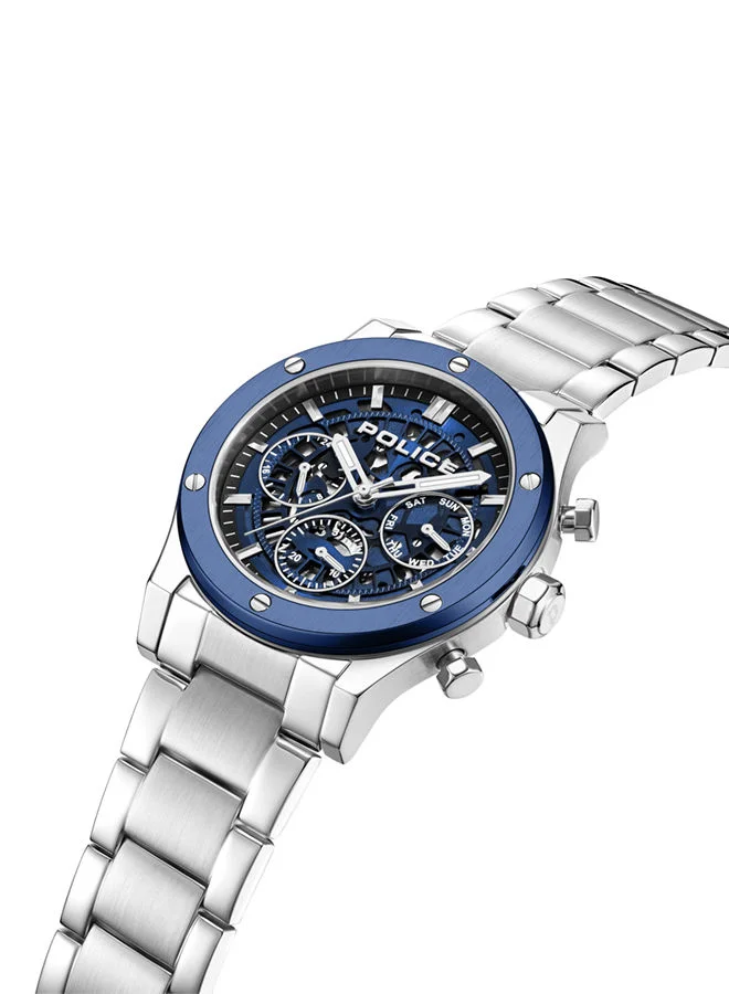 بوليس POLICE - Knotty Watch For Men Blue Dial With Silver Bracelet - PEWJK0006440