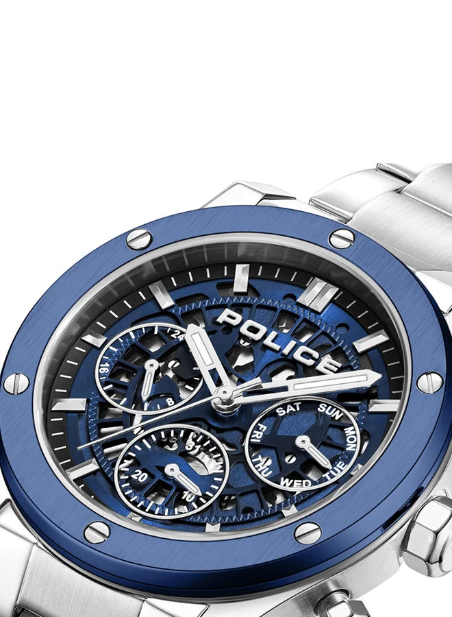بوليس POLICE - Knotty Watch For Men Blue Dial With Silver Bracelet - PEWJK0006440