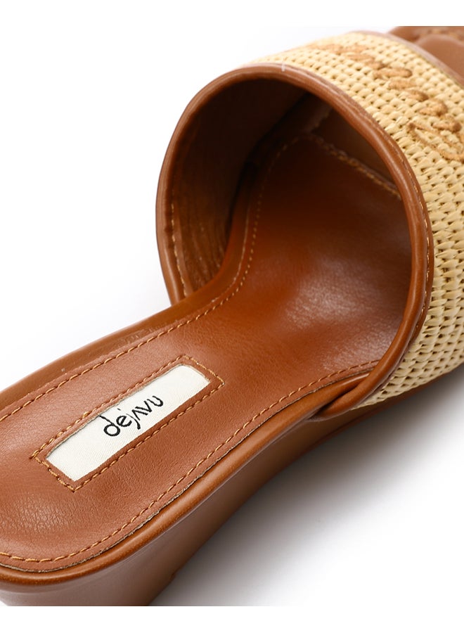 DejaVu Embroidered Heeled Leather Slippers  - Image 5