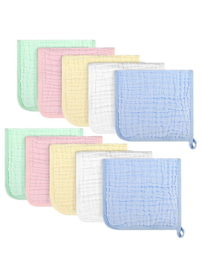 AIDEA - Baby Muslin Burp Cloths10 Pack, 100% Cotton Washcloths For Babies, Large Soft Breathable Baby Towels For Newborn, Absorbent Bath Towels For Baby, Newborn Essentials, 20" X10" - Image 1