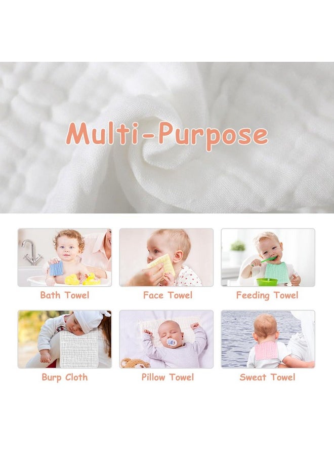 AIDEA - Baby Muslin Burp Cloths10 Pack, 100% Cotton Washcloths For Babies, Large Soft Breathable Baby Towels For Newborn, Absorbent Bath Towels For Baby, Newborn Essentials, 20" X10" - Image 1