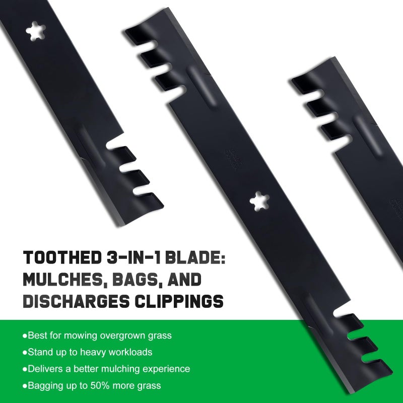 Grasscool 134149 Mulching Blades with 5-Star Mounting Pattern for Craftsman 42 inch Deck Riding Lawn Mower Replace 138971 532138971 138498 - Image 5